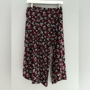 ZARA Floral Asymmetrical Midi Skirt Size M